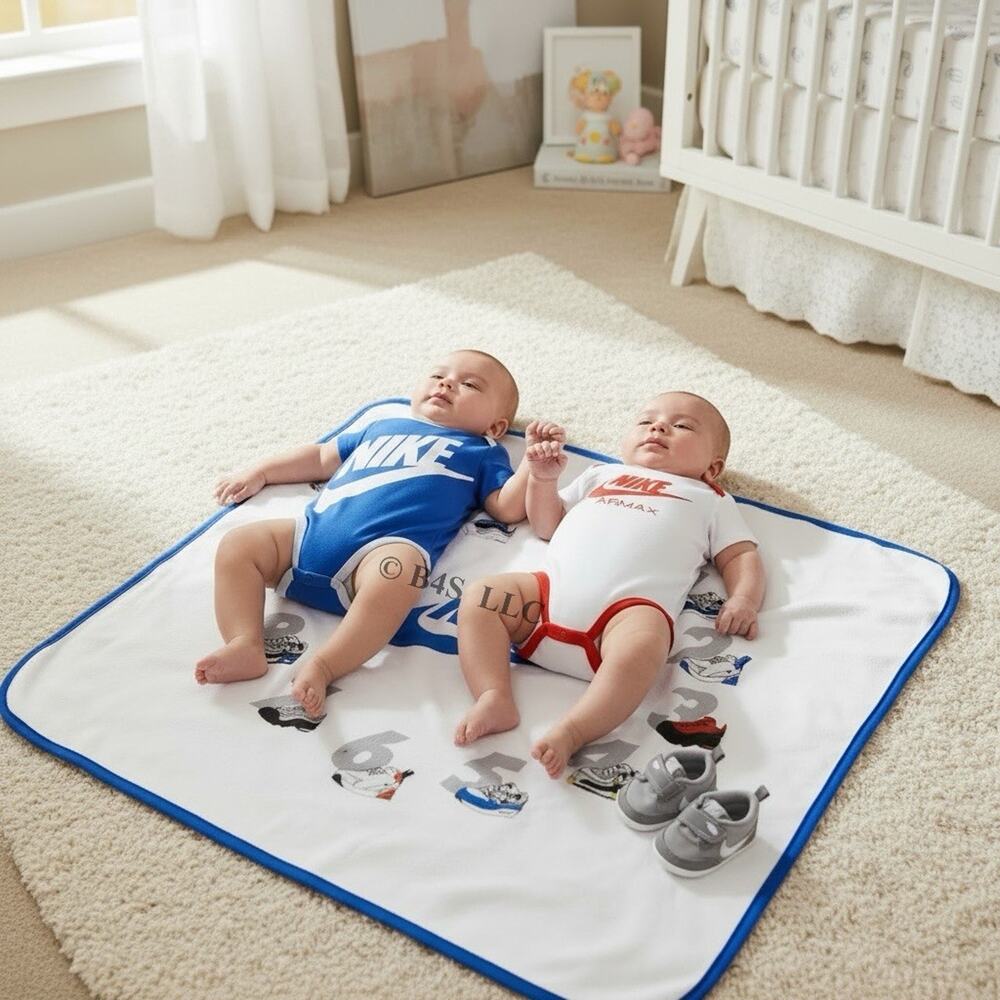 Nike Baby 3Pc Gift Set Sleep & Play Bodysuit Blanket 0-12 Months